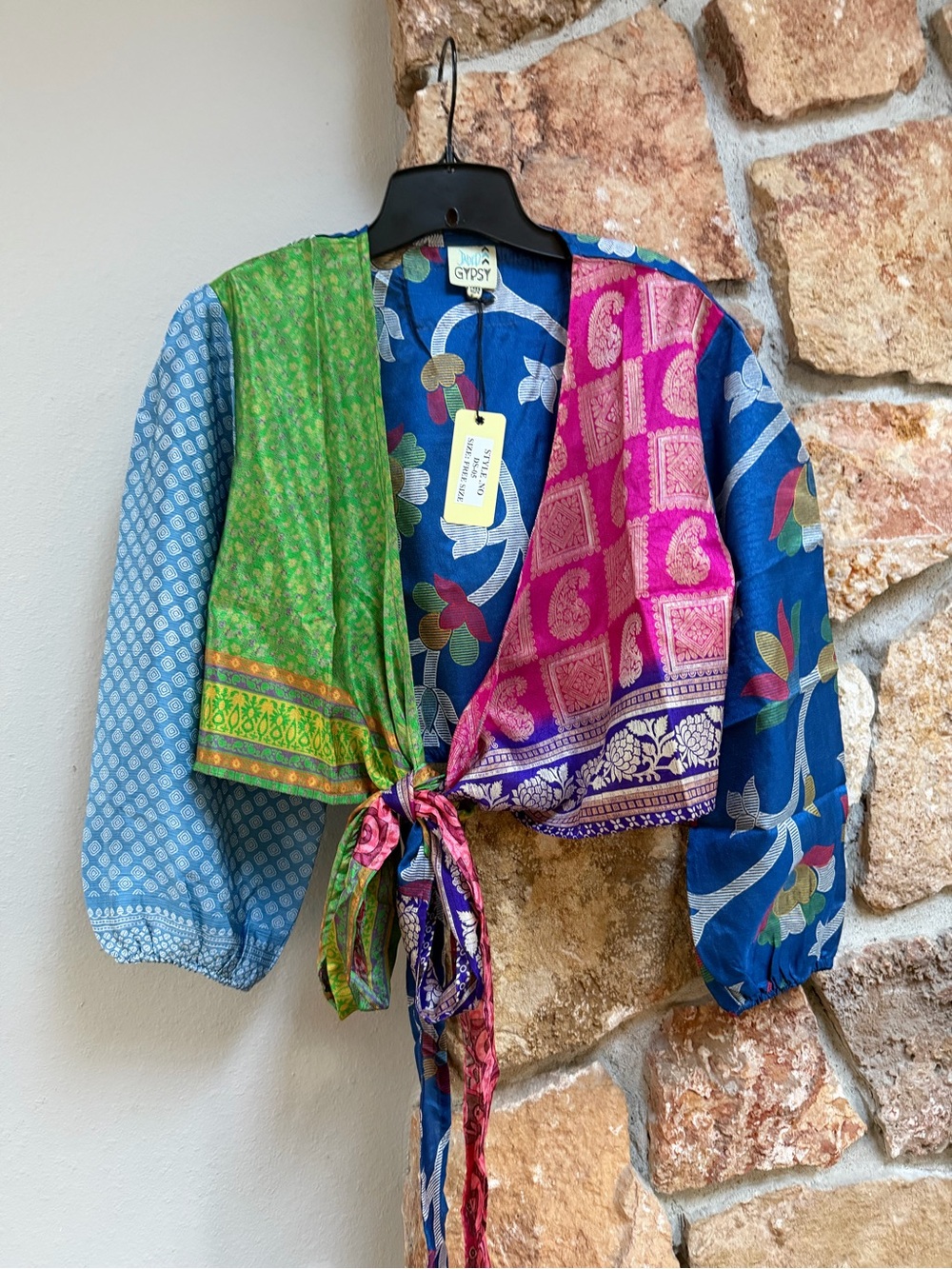 NWT Jaded Gypsy Multicolor Tie-Front Boho Jacket